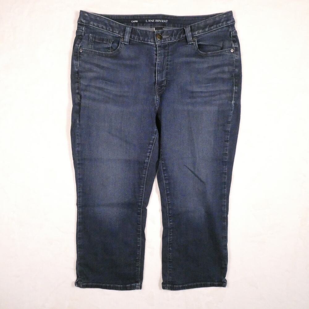 Lane Bryant Denim Capri Jeans Size 18 Cropped Dark Wash Pedal Pushers